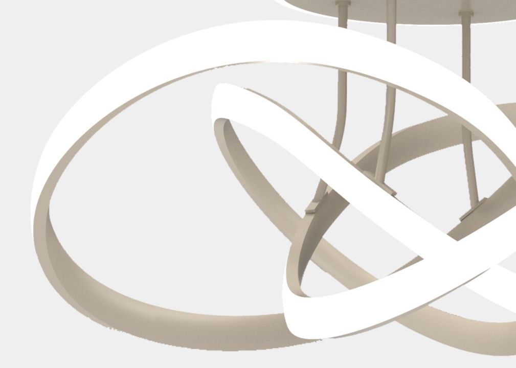 Global Technics LED-Deckenleuchte BANDOL 1-flammig in Farbe sand, hängende Leuchte, Lichtdekor, Beleuchtungskunst, Ringe, Moderne Lampe