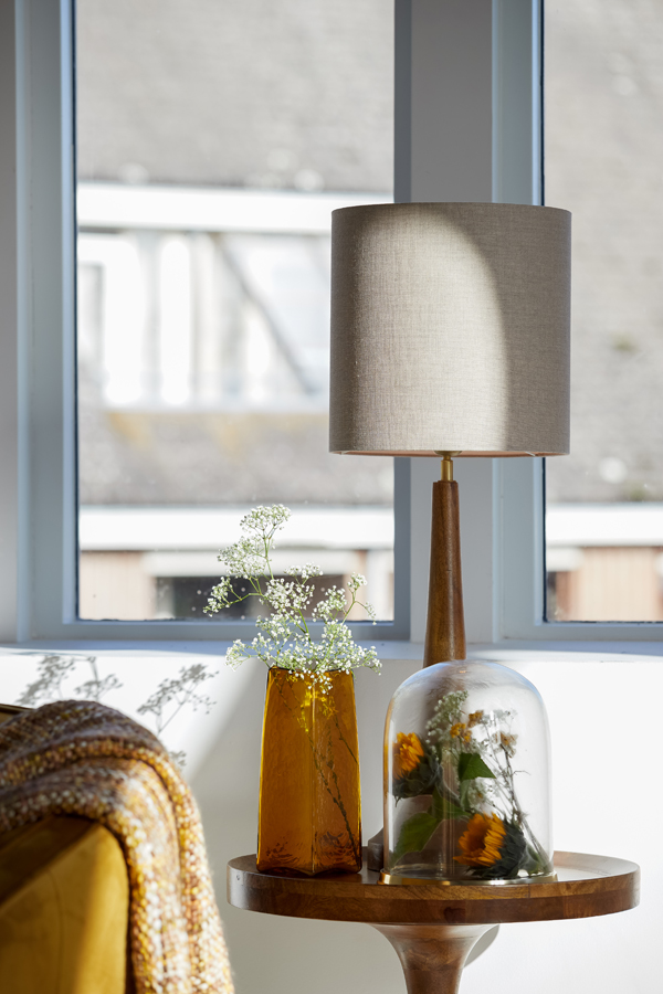 Light & Living Lampenschirm Zylinder Dark Linen in Grau