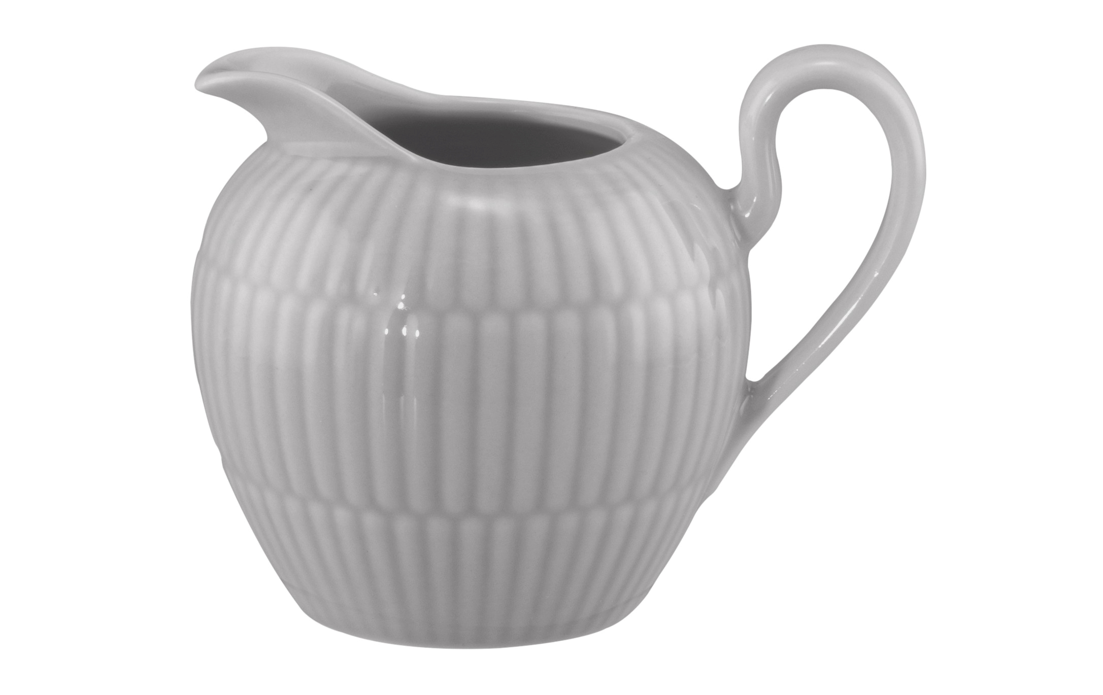 Seltmann Weiden Milchkännchen 0,17 l Amina 3 Silbergrau , Porzellan, Kanne, Jug, Rillenstruktur, Spitzengestell