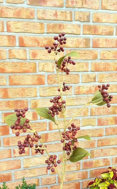 Beerenzweig 78 cm Vintage in burgunderrot