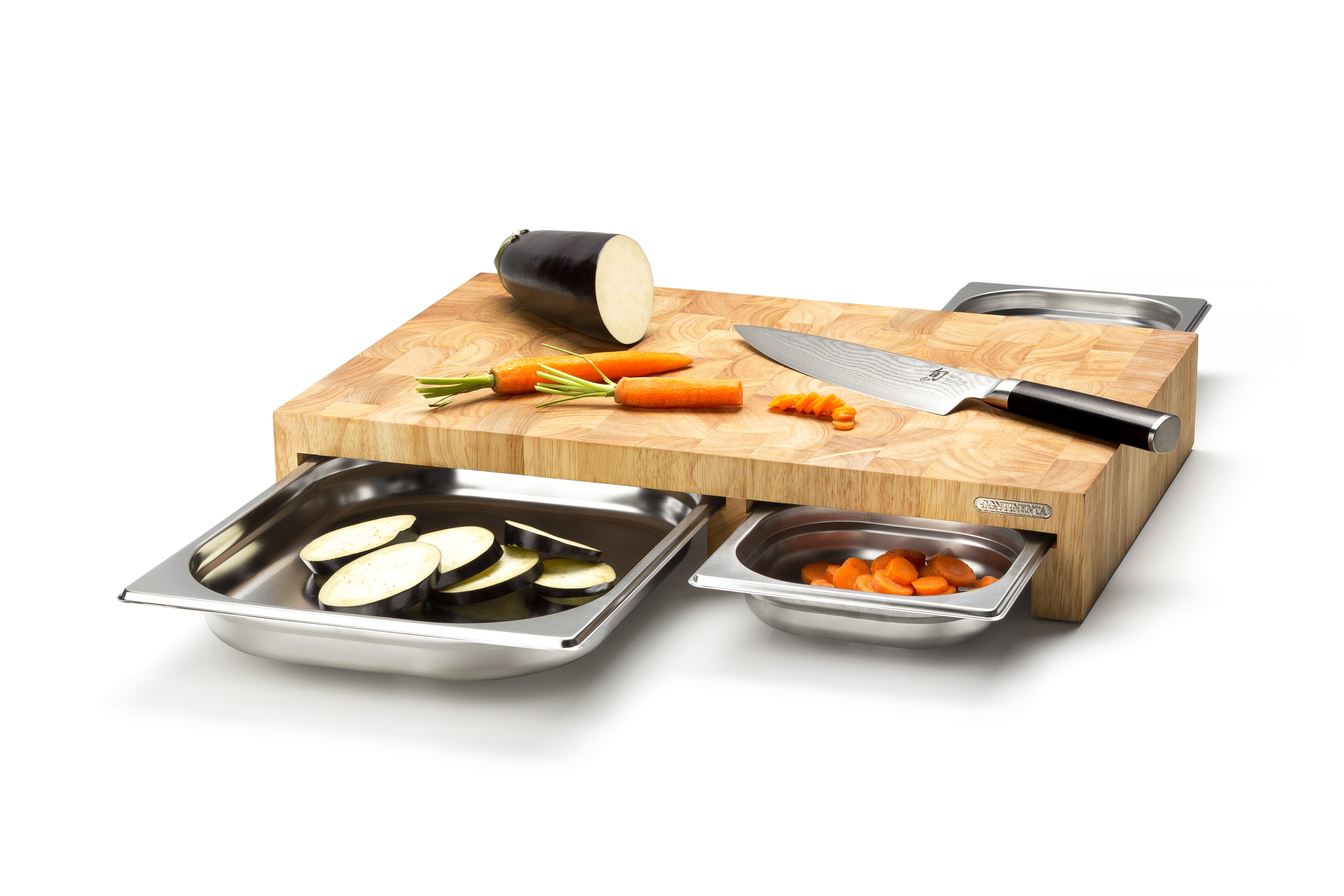 Continenta Multifunktionsbrett 4028 B/H/L ca. 32,5x8,5x50cm in 50x32.5x8.5cm, Stirnholz