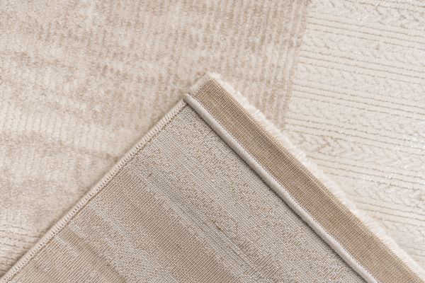 Webteppich NANCY ca. 160x230cm in Farbe beige, Teppich, Rückseite, Teppichkante, Stil: neutral, Textur
