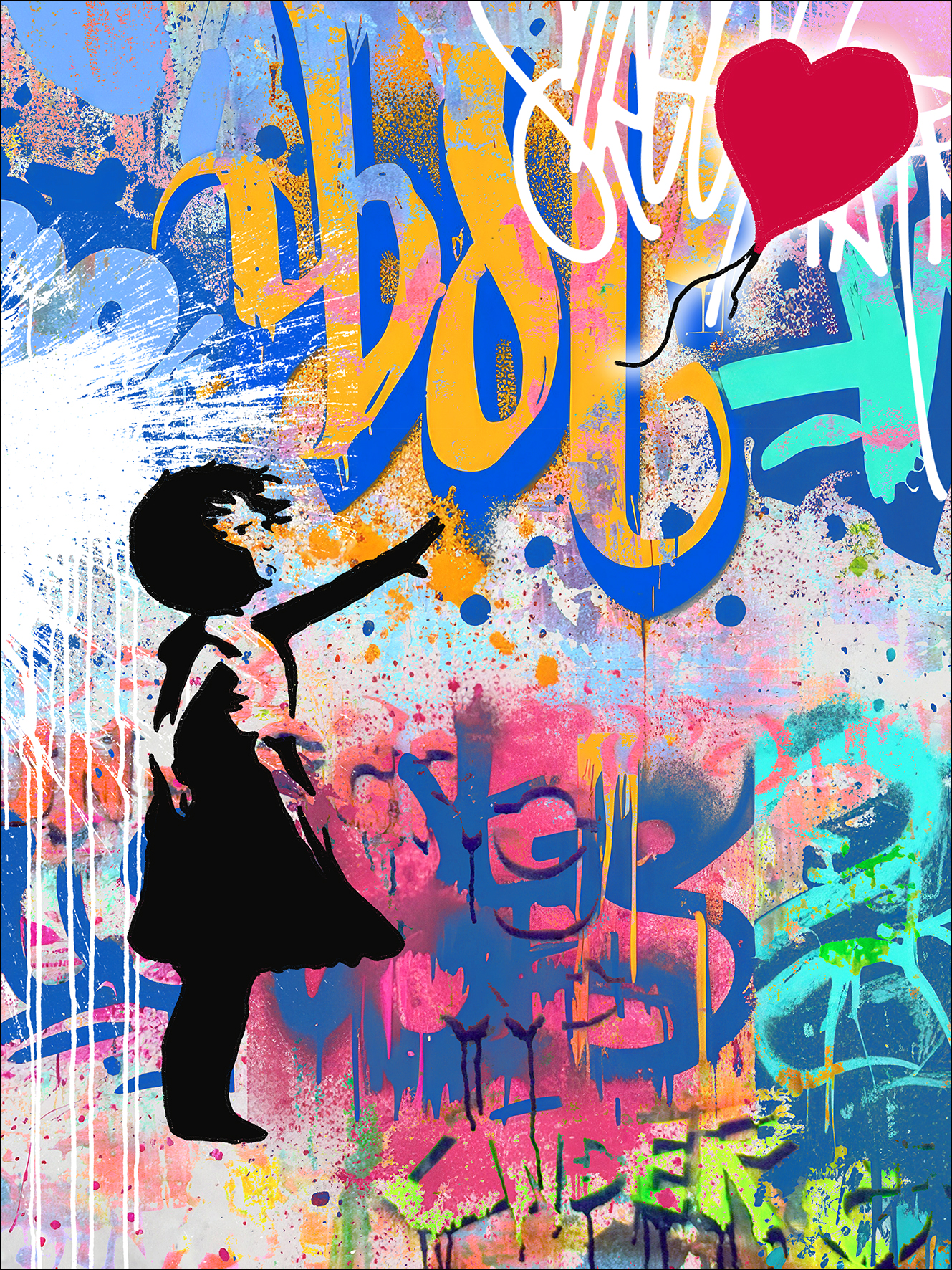 PRO ART Canvas-Art Junges Wohnen 80x60cm Graffiti Red Balloon