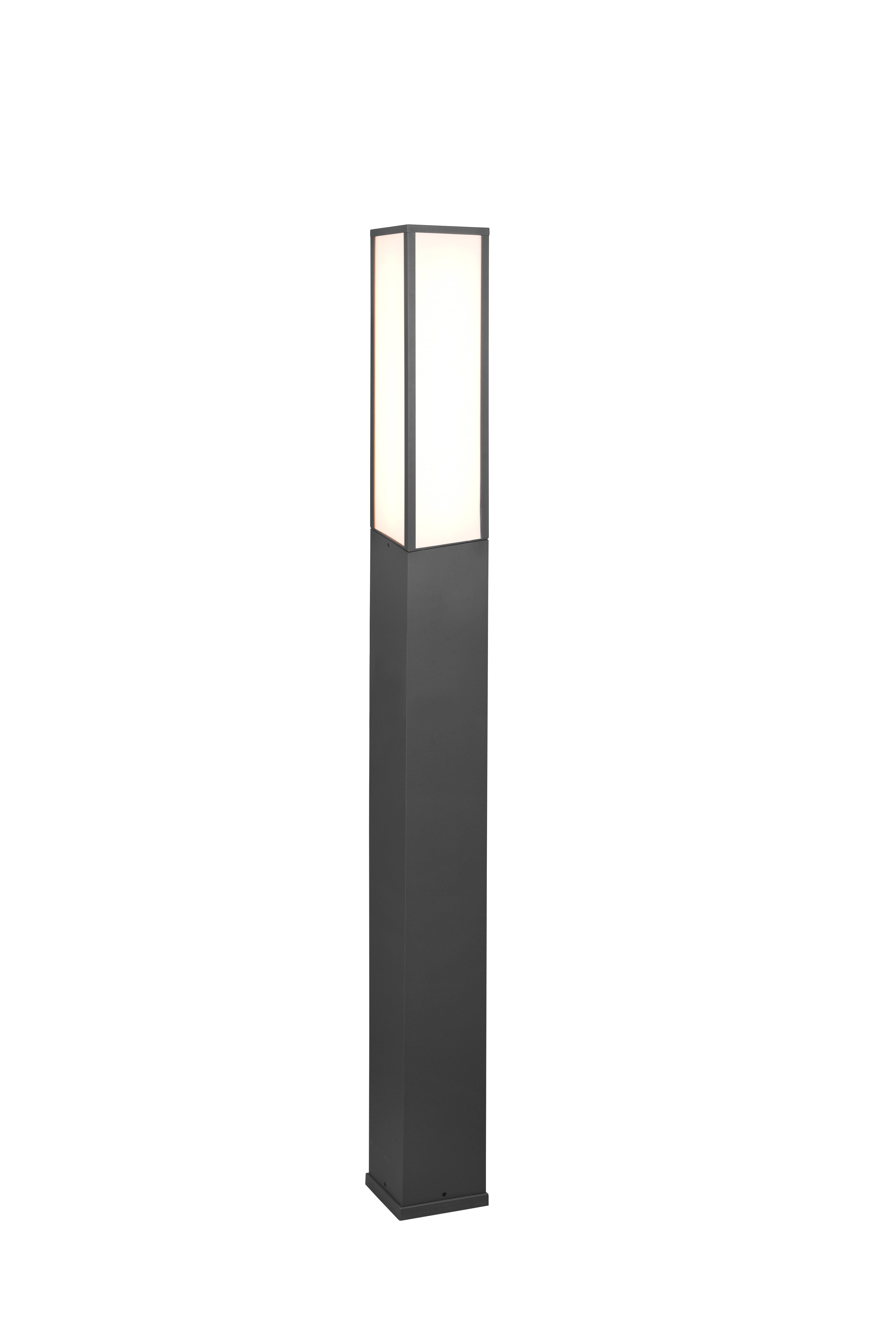 Trio LED-Pfosten FUERTE 1-flammig in Farbe anthrazit, Glas Kunststoff weiß Trio LED-Pfosten FUERTE in anthrazit, Glas Kunststoff weiß