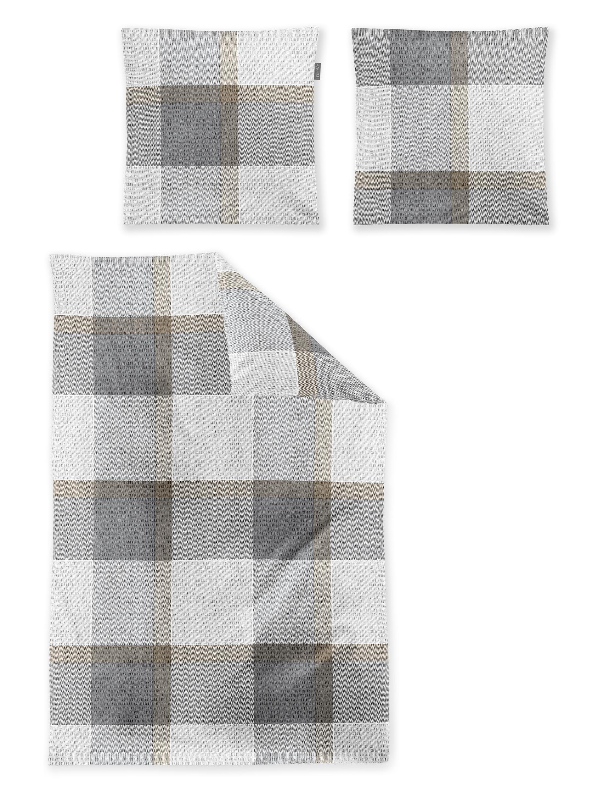 Irisette Seersucker Bettwäsche EASY ca. 155x220cm in Farbe silber