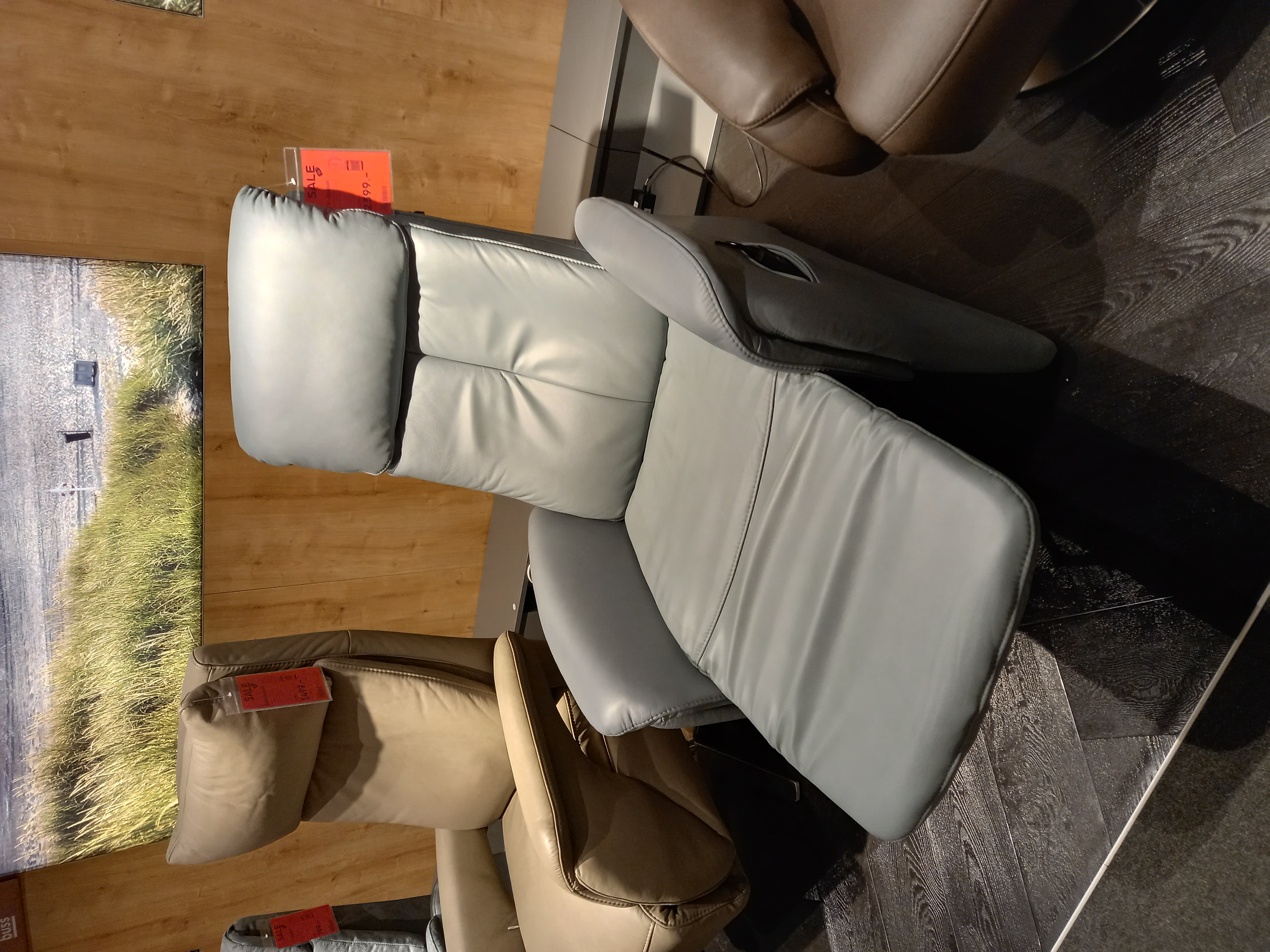 Hukla TV-Sessel CM-HU1157 in Leder Vivre steel