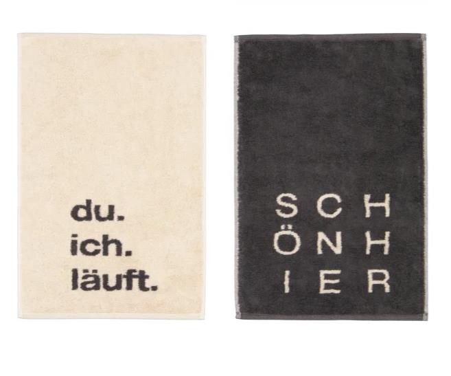 Cawö Postcard Towels POSTCARDS TOWELS EDITION 30x50cm in Farbe du.ich.läuft, Buch, Veröffentlichung, Tafel