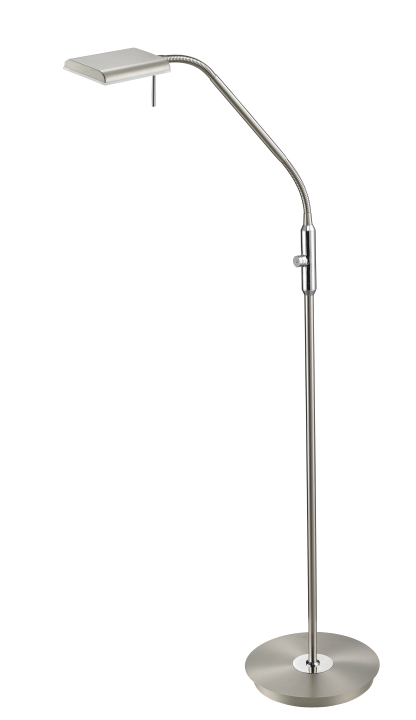 Trio LED-Stehleuchte BERGAMO 1-flammig in Farbe Nickel matt, Glas Acryl weiß Trio LED-Stehleuchte BERGAMO in Nickel matt, Glas Acryl weiß