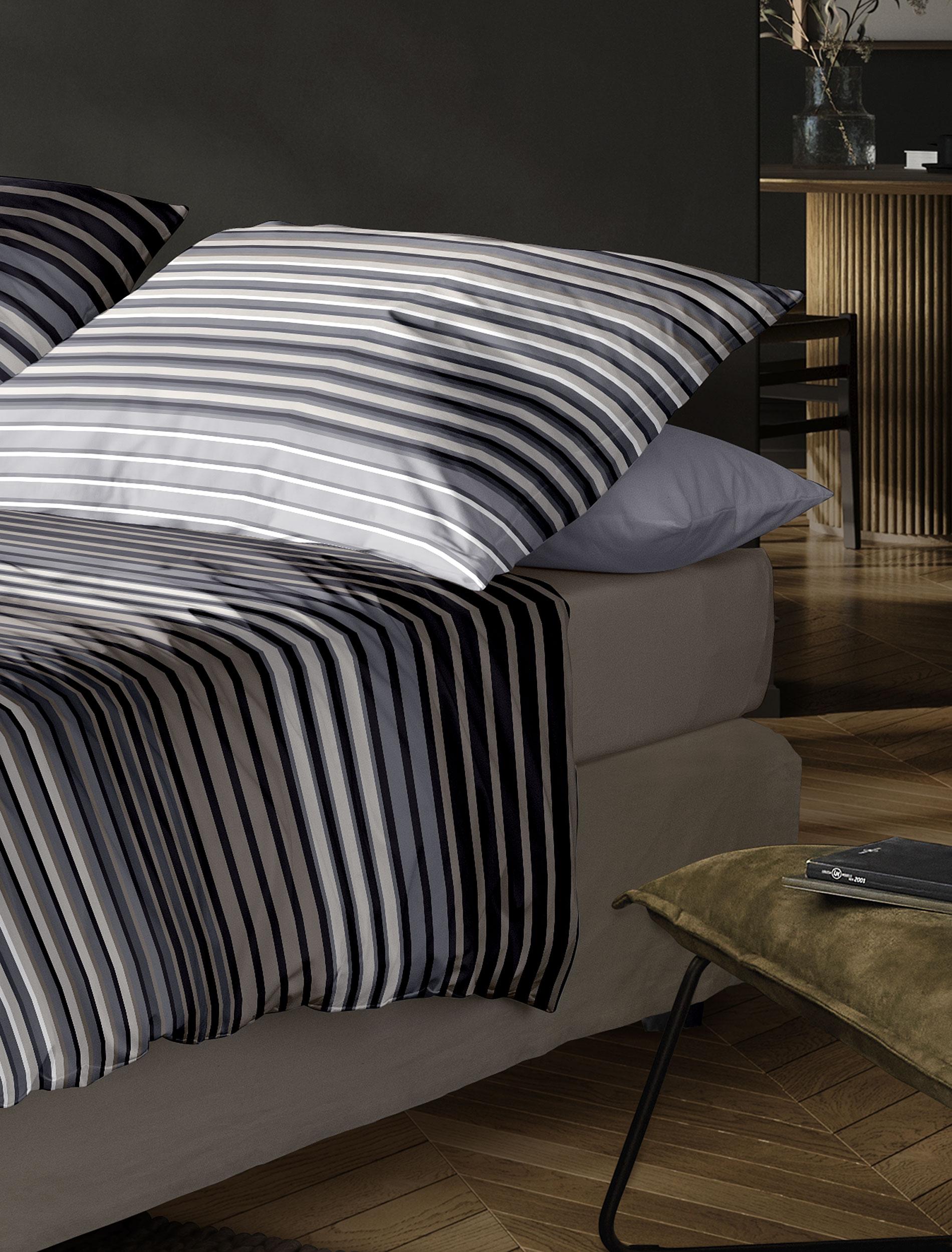 Irisette Tencel-Satin Bettwäsche LOTUS ca. 155x220cm in Farbe grau