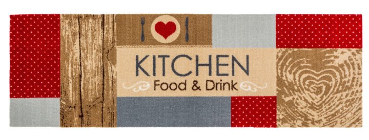 Golze & Söhne Türmatte Miabella ca. 50x150cm in Farbe Kitchen, kitchen mat, food & drink, heart motif, patchwork, front door welcome mat