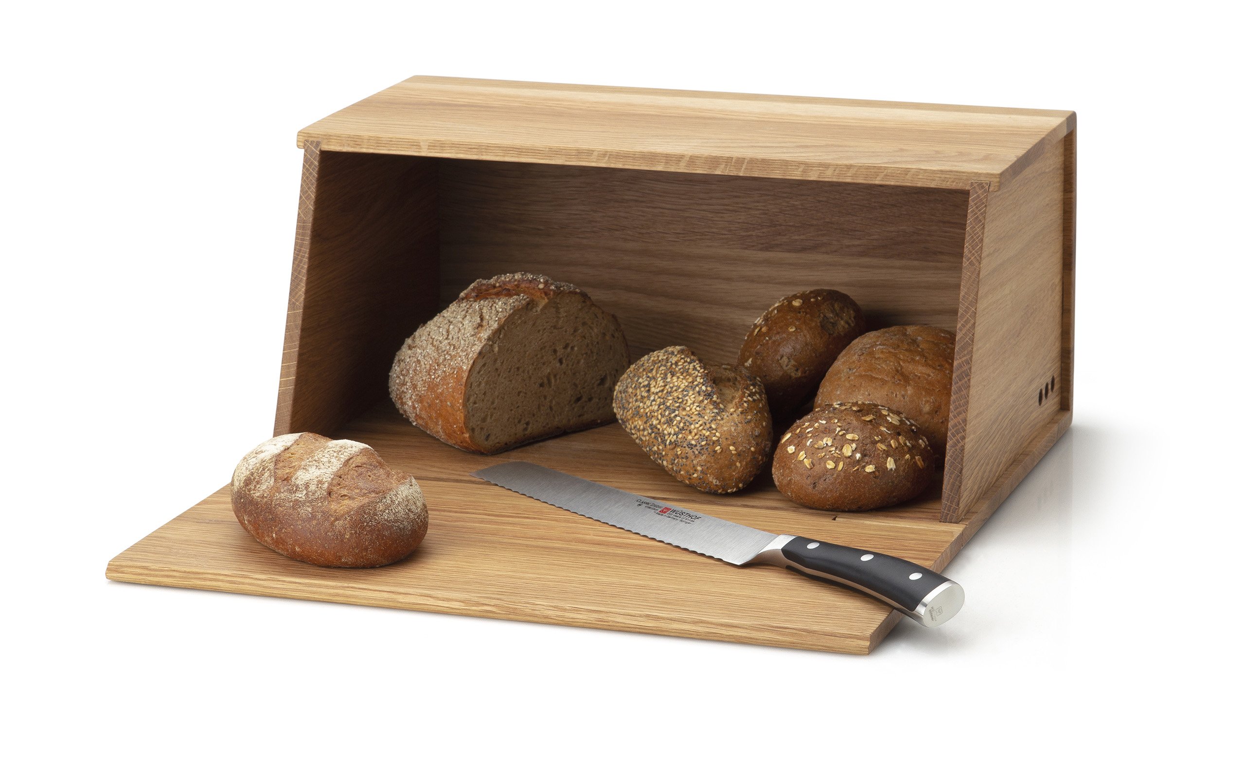 Continenta Brotkasten ca. 40 x 26 x 18,5 cm in Eichenholz Continenta Brotkasten ca. 40 x 26 x 18,5 cm in Eichenholz