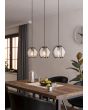 Eglo Leuchten Pendelleuchte WAVERTON 92x22x110 in Textilband beige/Holz schwarz