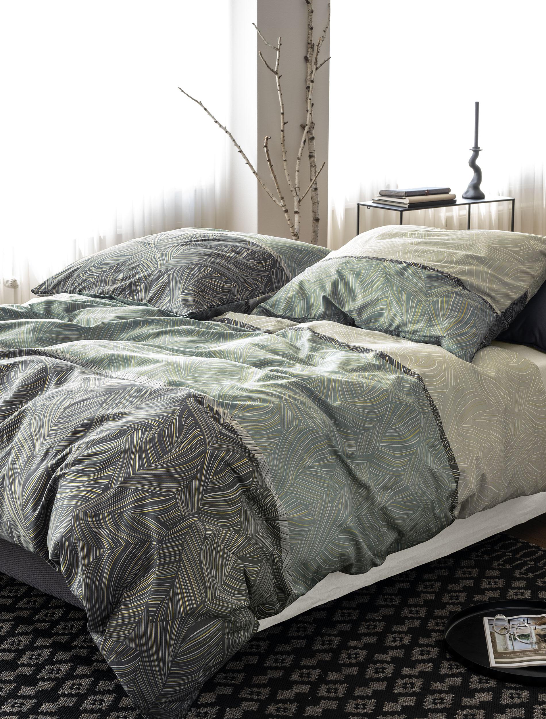 Irisette Mako-Satin Bettwäsche SKY ca. 155x220cm in Farbe salbei