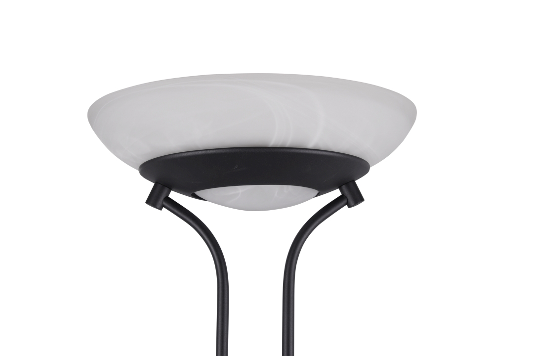 Reality LED-Stehleuchte ORSON 1-flammig in Farbe schwarz matt, Schirm Glas alabasterfarbig Reality Leuchten LED-Stehleuchte ORSON in schwarz matt, Schirm Glas alabasterfarbig