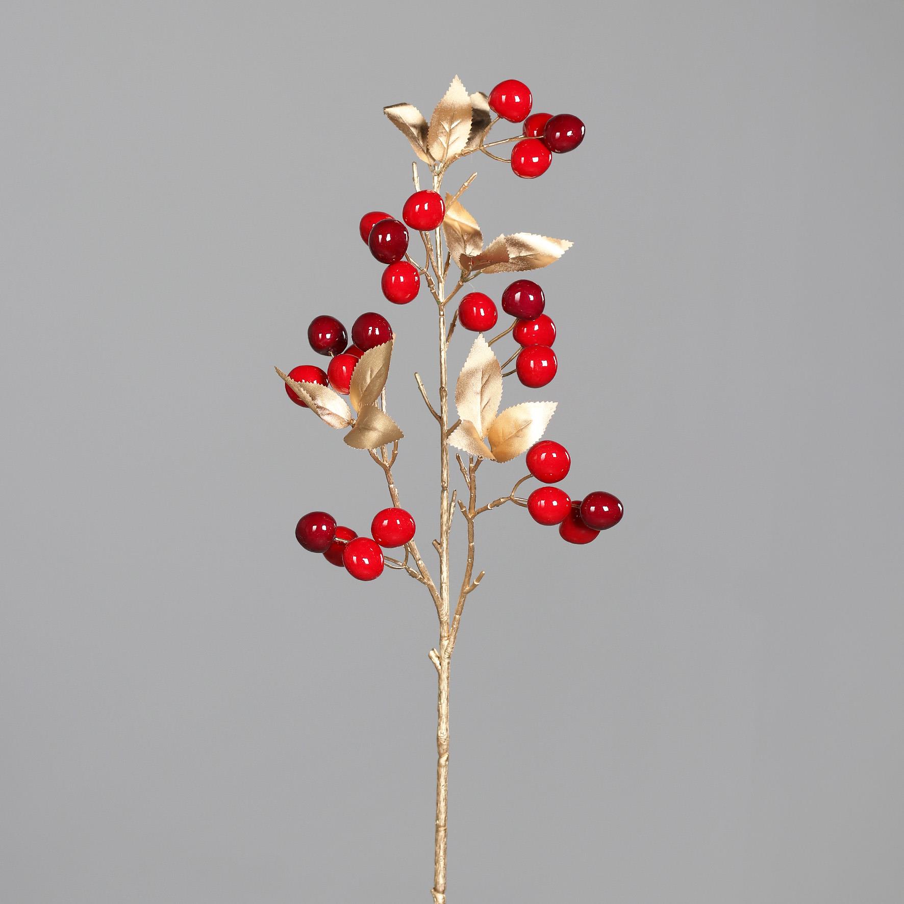 DPI Kirschzweig 26062-96 ca.74cm in gold, Pflanze, Essen, Obst, Produzieren, Zubehör