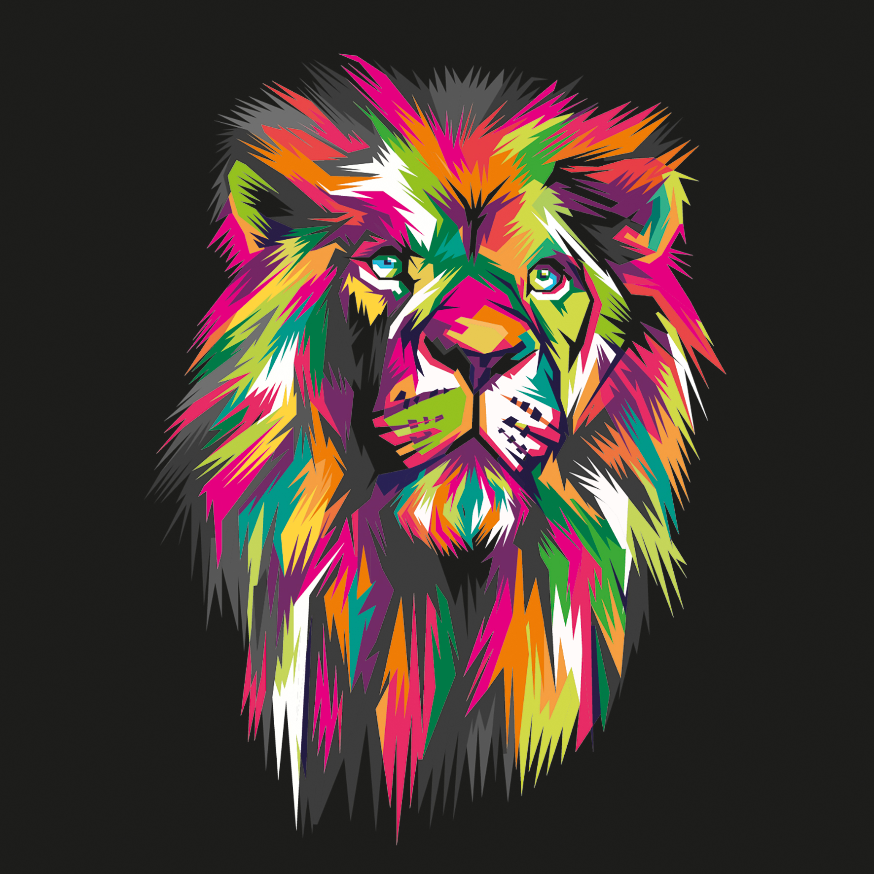 PRO ART Glas-Art 30x30cm Colorful Lion Head II