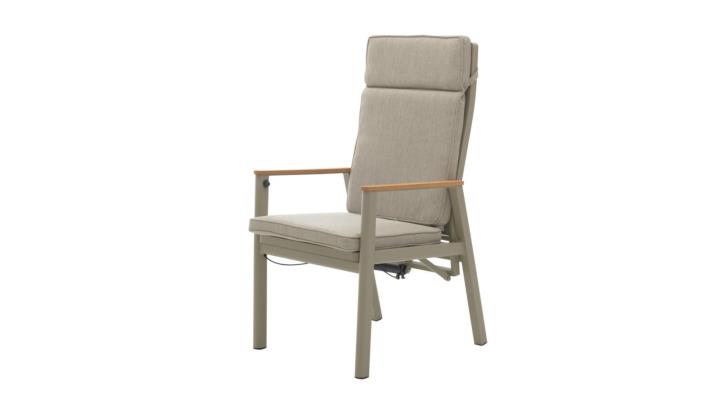 Interliving Positionsstuhl IL7014 in Farbe Aluminium taupe/Sitzkissen beige