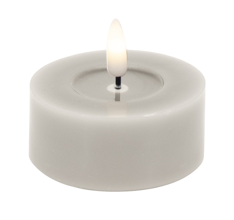 L.C. Wholesaler LED-Teelicht 2er-Set BASIC ca. Ø 6,8, H 3cm in sand smooth, 6.8x3 cm