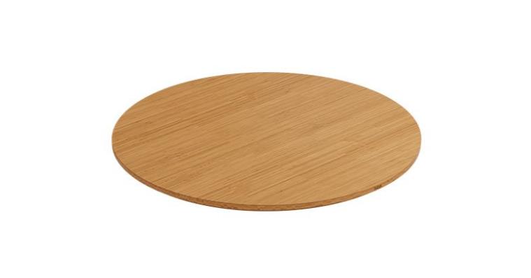 Ablagebrett BOWL 70 in Bambus massiv, Holzplatte, Runde Platte, Bambusholz, Tischauflage, Makro- Holzoberfläche