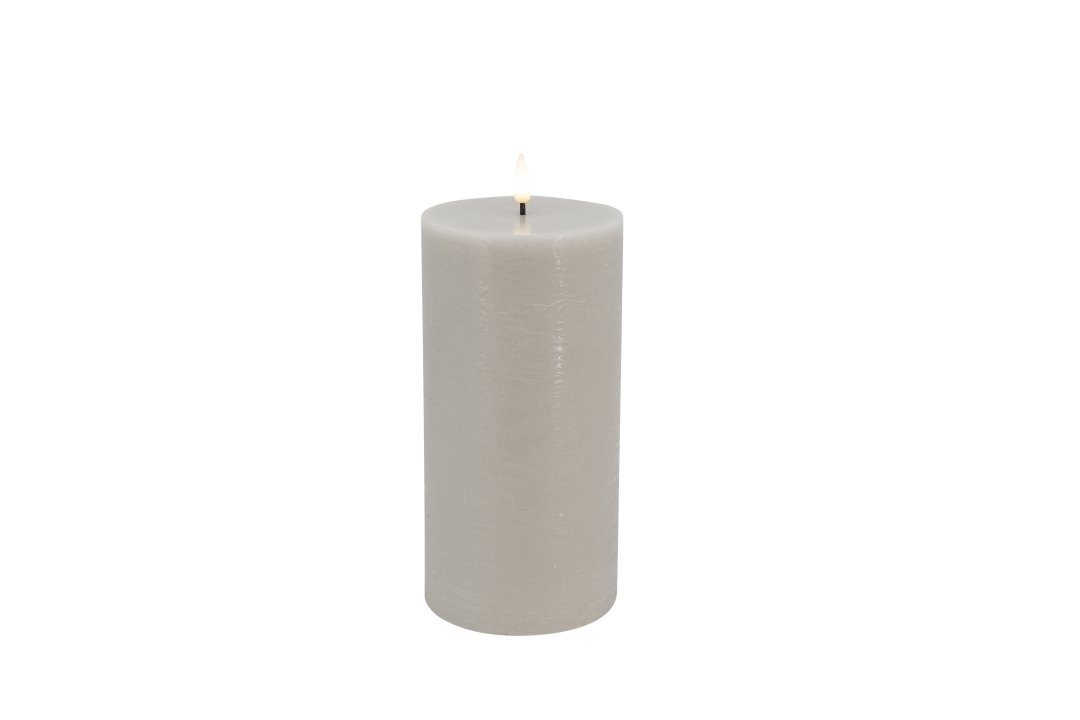 L.C. Wholesaler LED-Stumpenkerze BASIC ca. Ø 10, H 20cm in sand rustic, 10x20cm