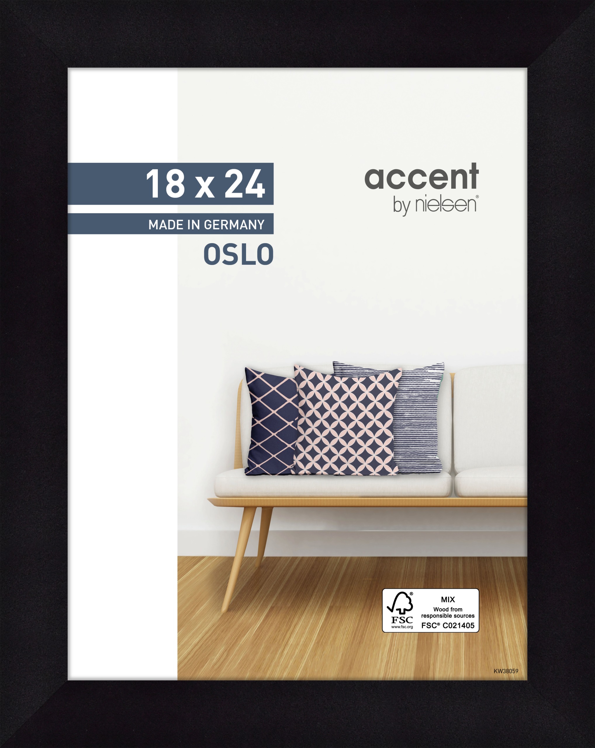 Accent by Nielsen Holz Bilderrahmen Oslo ca. 18x24cm in Farbe Black