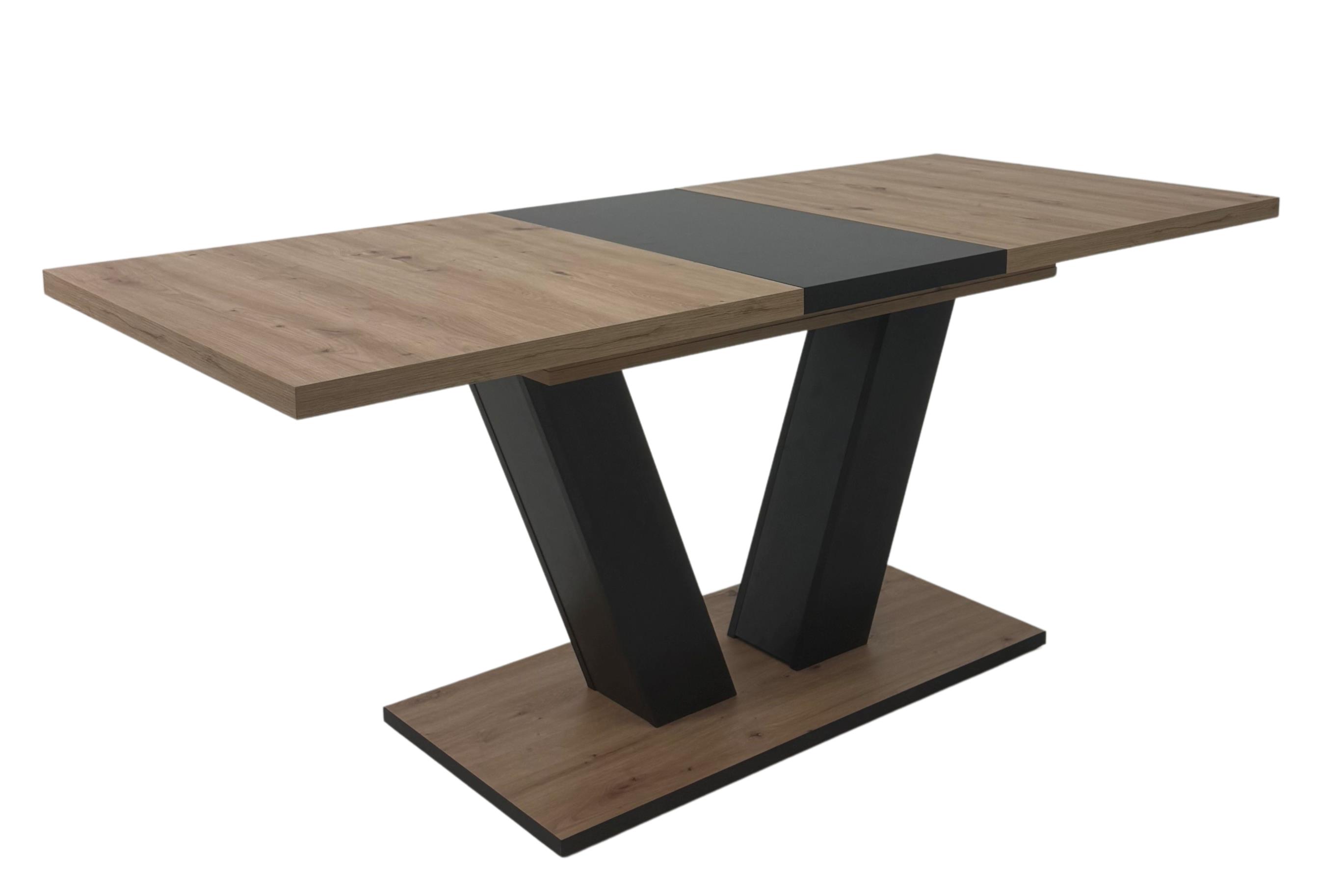 Hela Esstisch HAMM T ca. B140 H76 T90 cm in Artisan Eiche/schwarz
