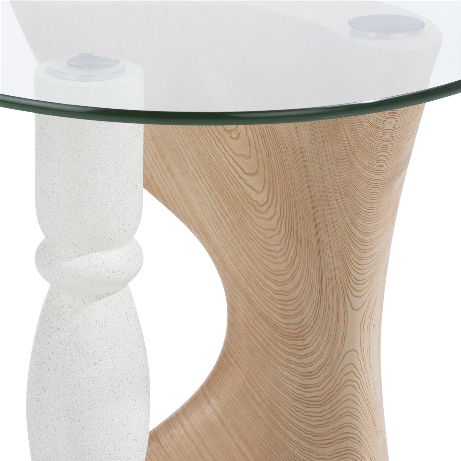 Coco Maison Beistelltisch Anna, ca. 45 x 47 x 45 cm in Holzoptik mit Glasplatte