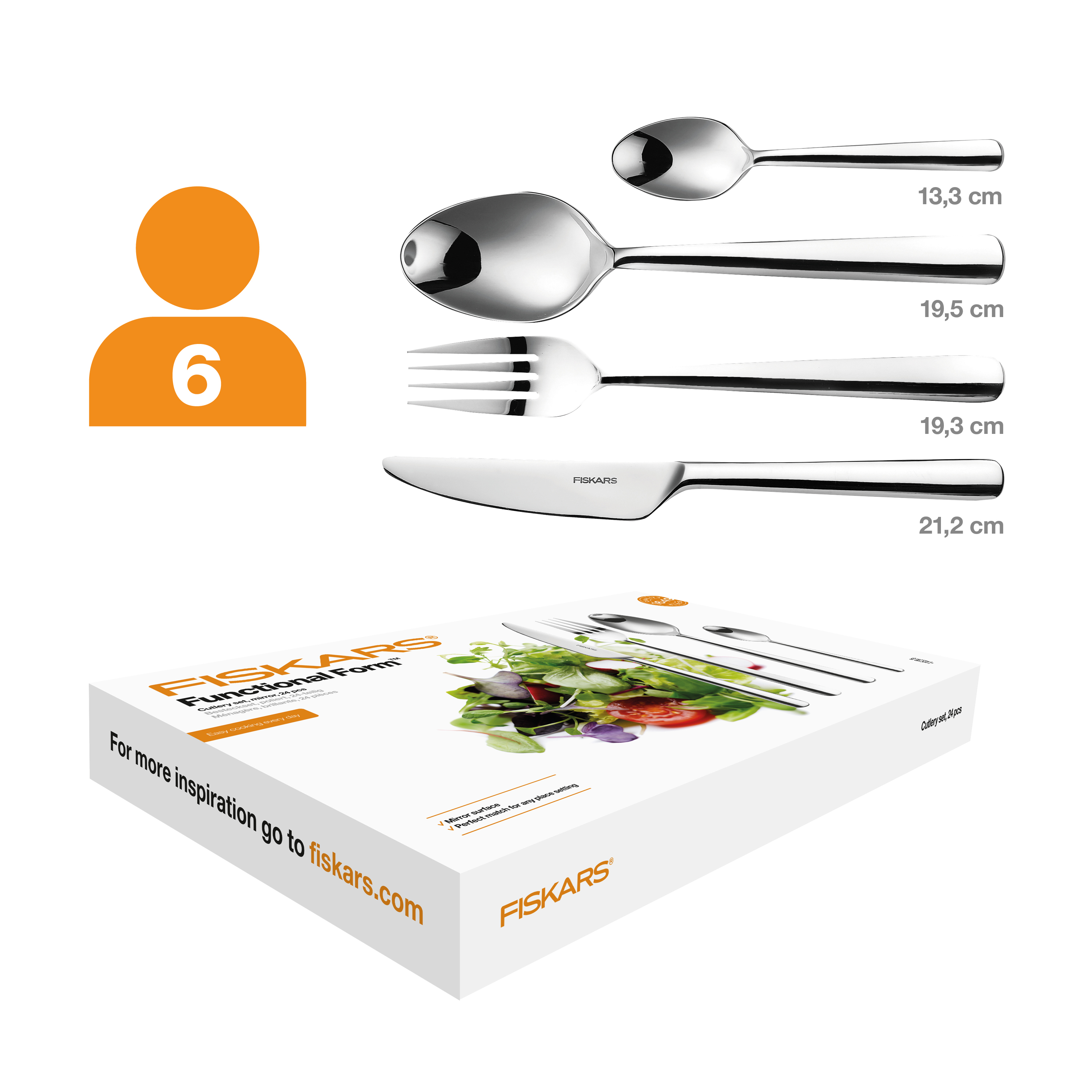 Fiskars Besteckset FUNCTIONAL FORM 24-teilig poliert Fiskars Besteckset FUNCTIONAL FORM 24-teilig poliert