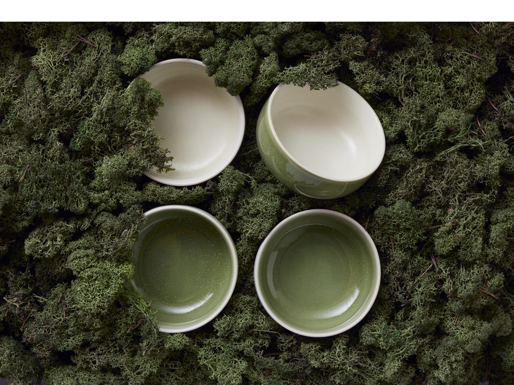 F&H Schale STUDIO ROUND NORTH in Farbe Moss mix