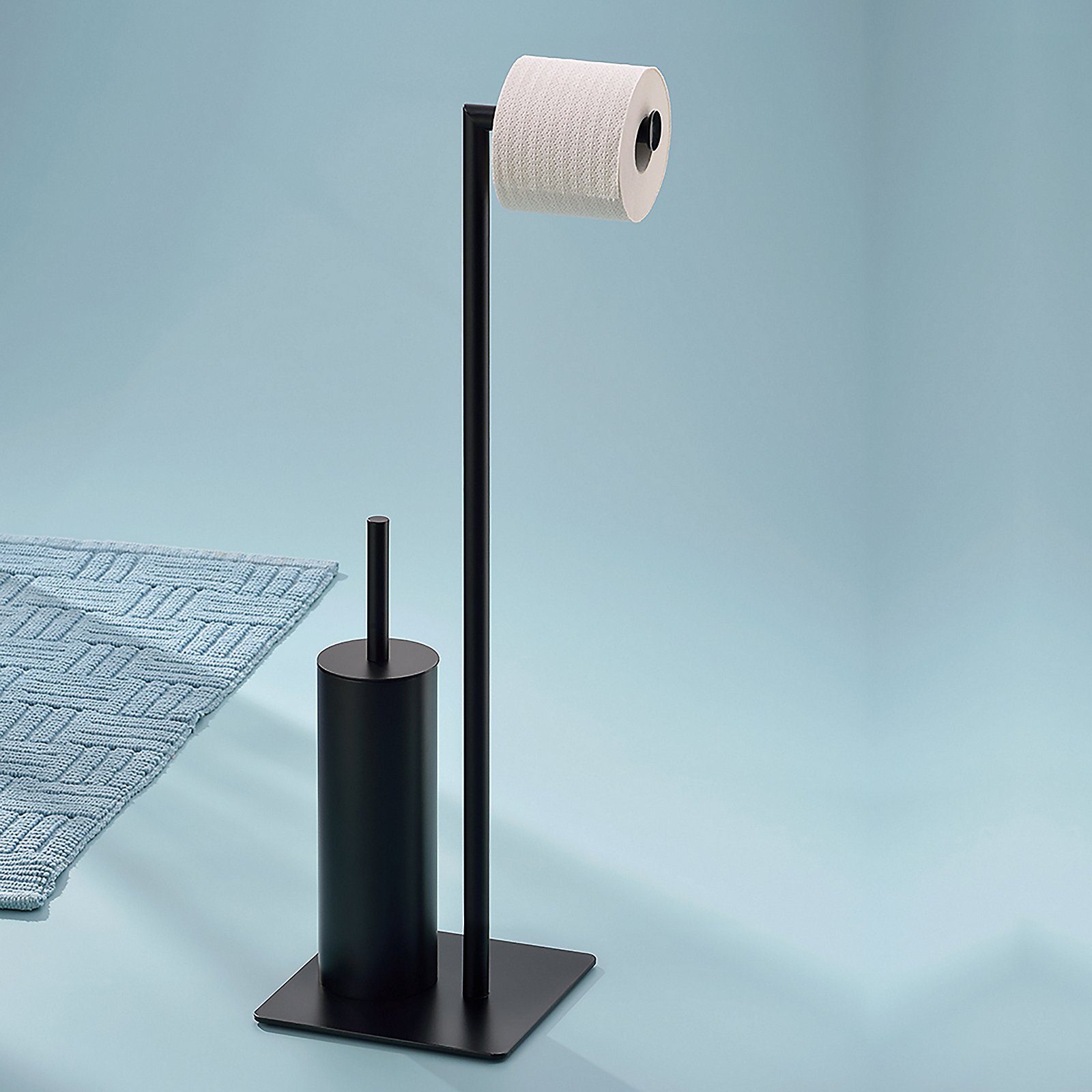 Kela Toilettengarnitur STYLE in Farbe Schwarz, Toilettenpapier, Roller, Lampenschirm, Made for bathroom, Accessoires