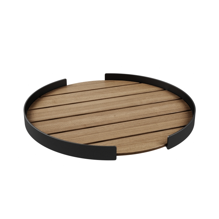 SACKit Serviertablet PATIO in Farbe teak, rund, Schale, Holz, latten, Deko