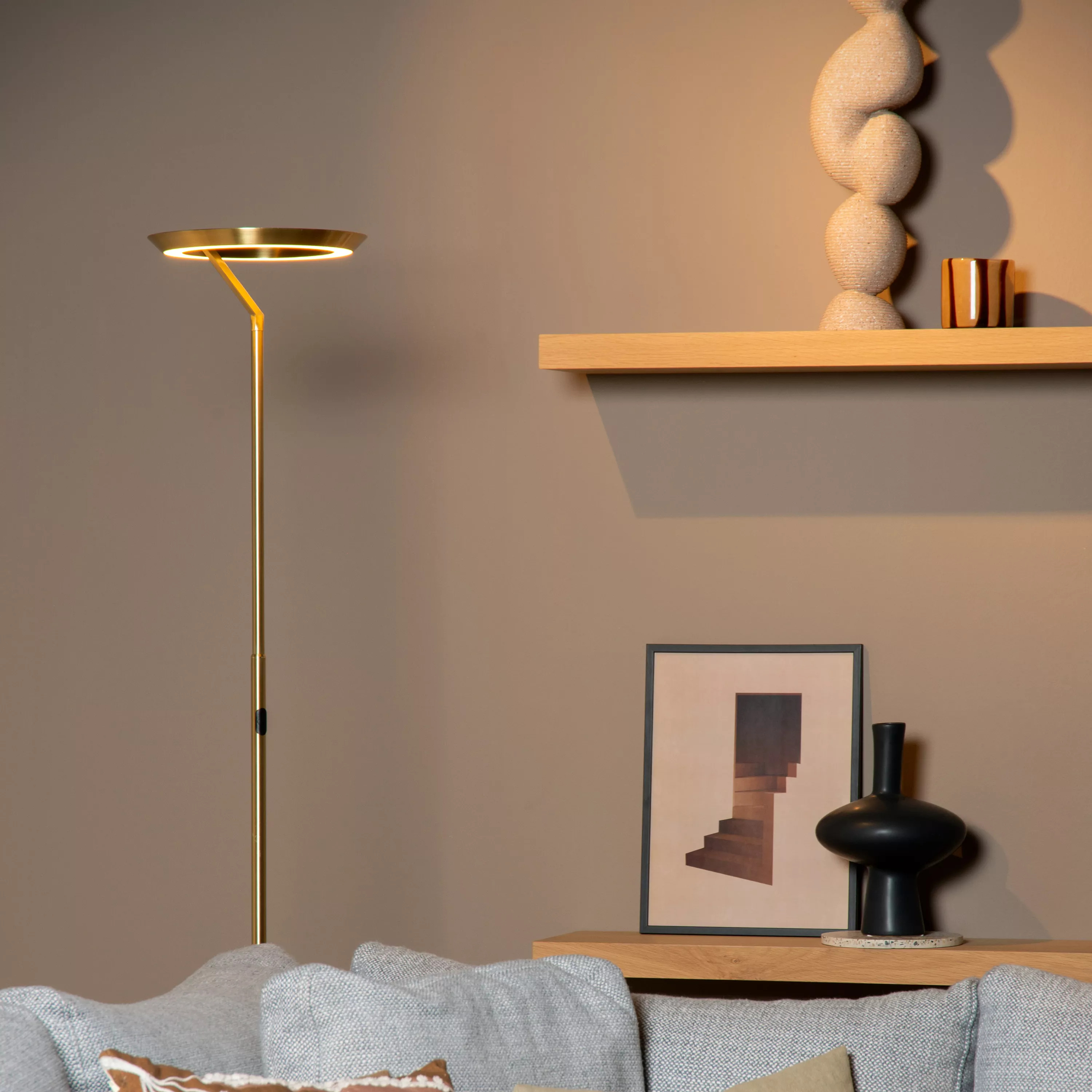 Lucide Stehleuchte CELESTE in mattes gold/messing, dimmbar Lucide Stehleuchte CELESTE in mattes gold/messing, dimmbar, Lampe, Stehlampe