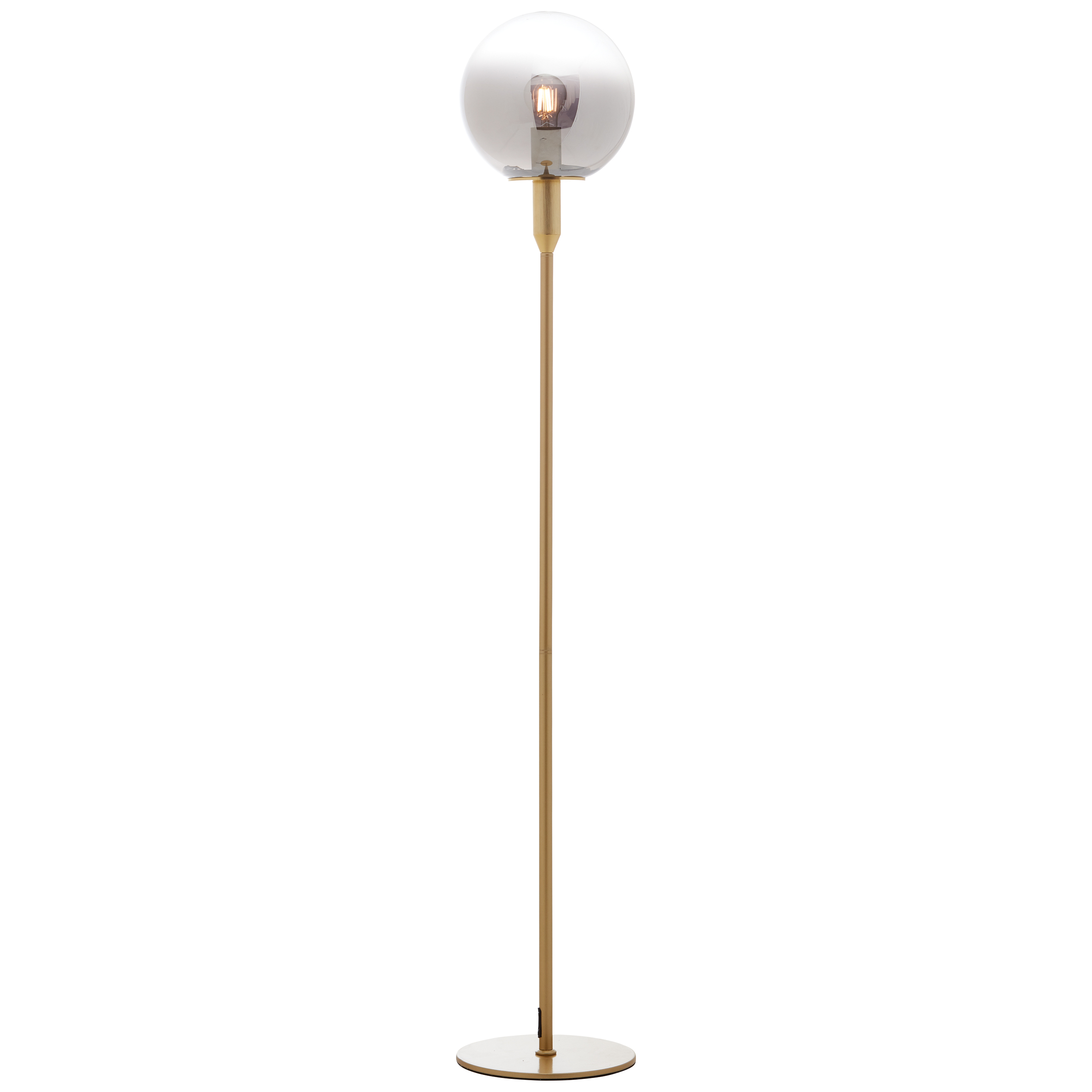 Brilliant Standleuchte GOULD 1-flammig in Metall gold/Glas grau getönt