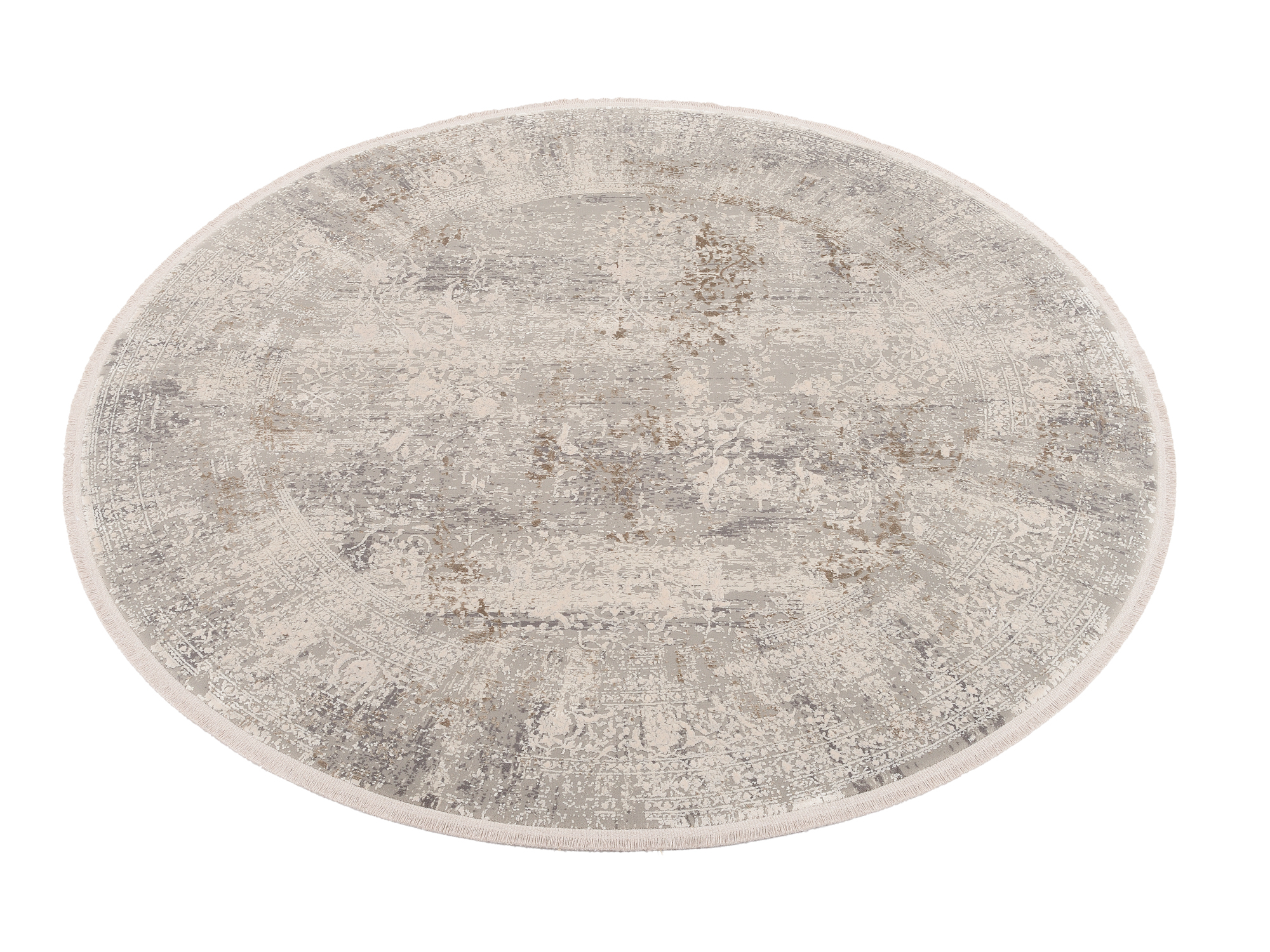 OCI Webteppich Ø ca. 160cm in Farbe grau-gold