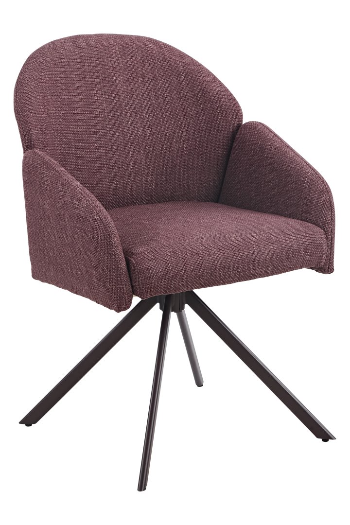 Hela Stuhl HOLLY S ca. B56,5 H84 T61 cm in Stoff Björn wildberry, Sessel, Roter Filz, Stoffflausch, Schwenkfuß, vierbeiniger Stuhl