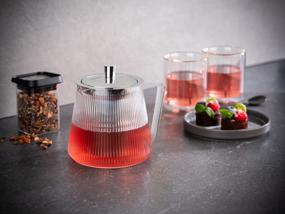 GEFU Teekanne INFUSA in Farbe silber/transparent