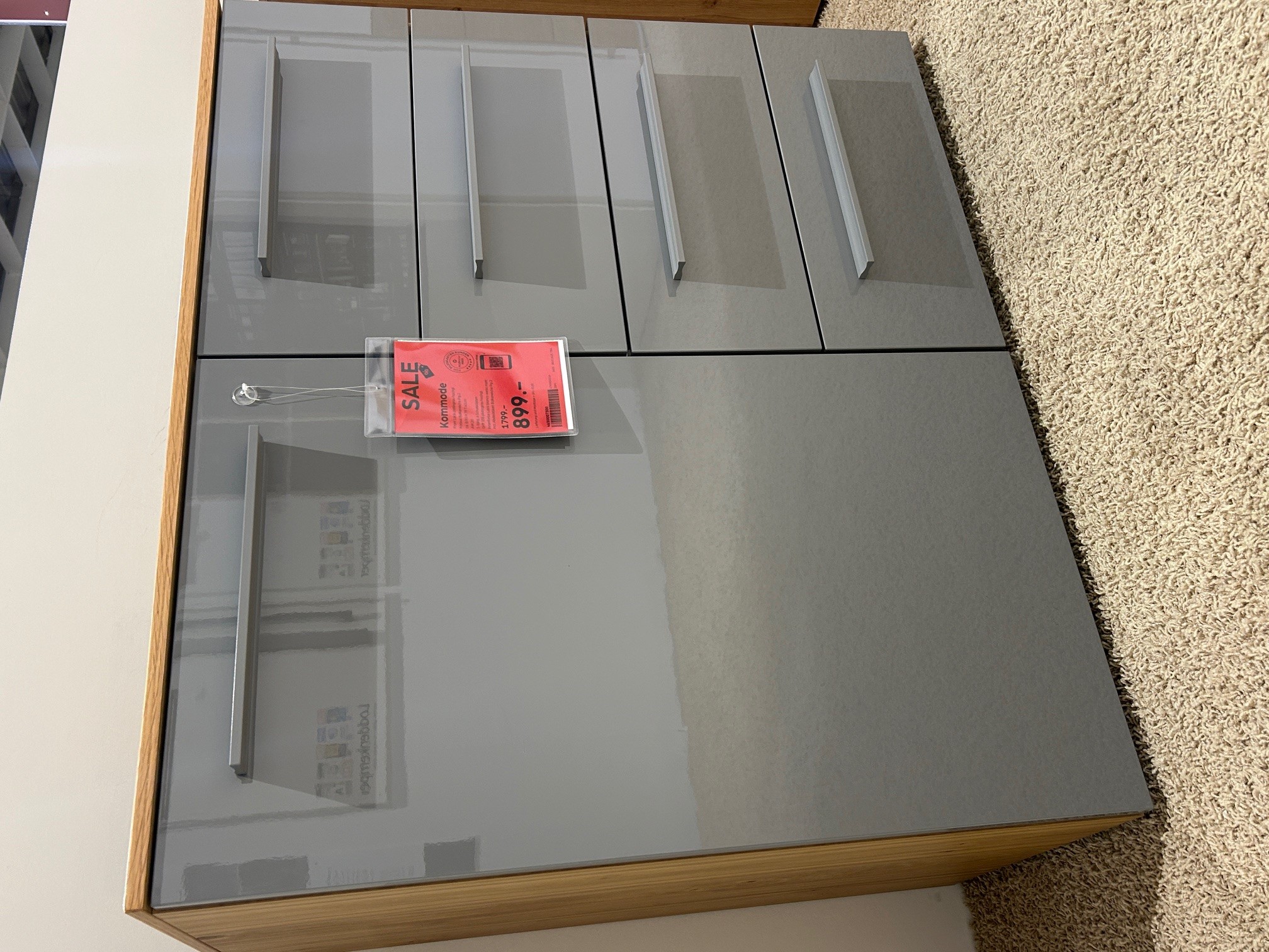 Loddenkemper Kommode MAXX ca. B:90 H:79 T:42cm in Front Lack platingrau hochgl