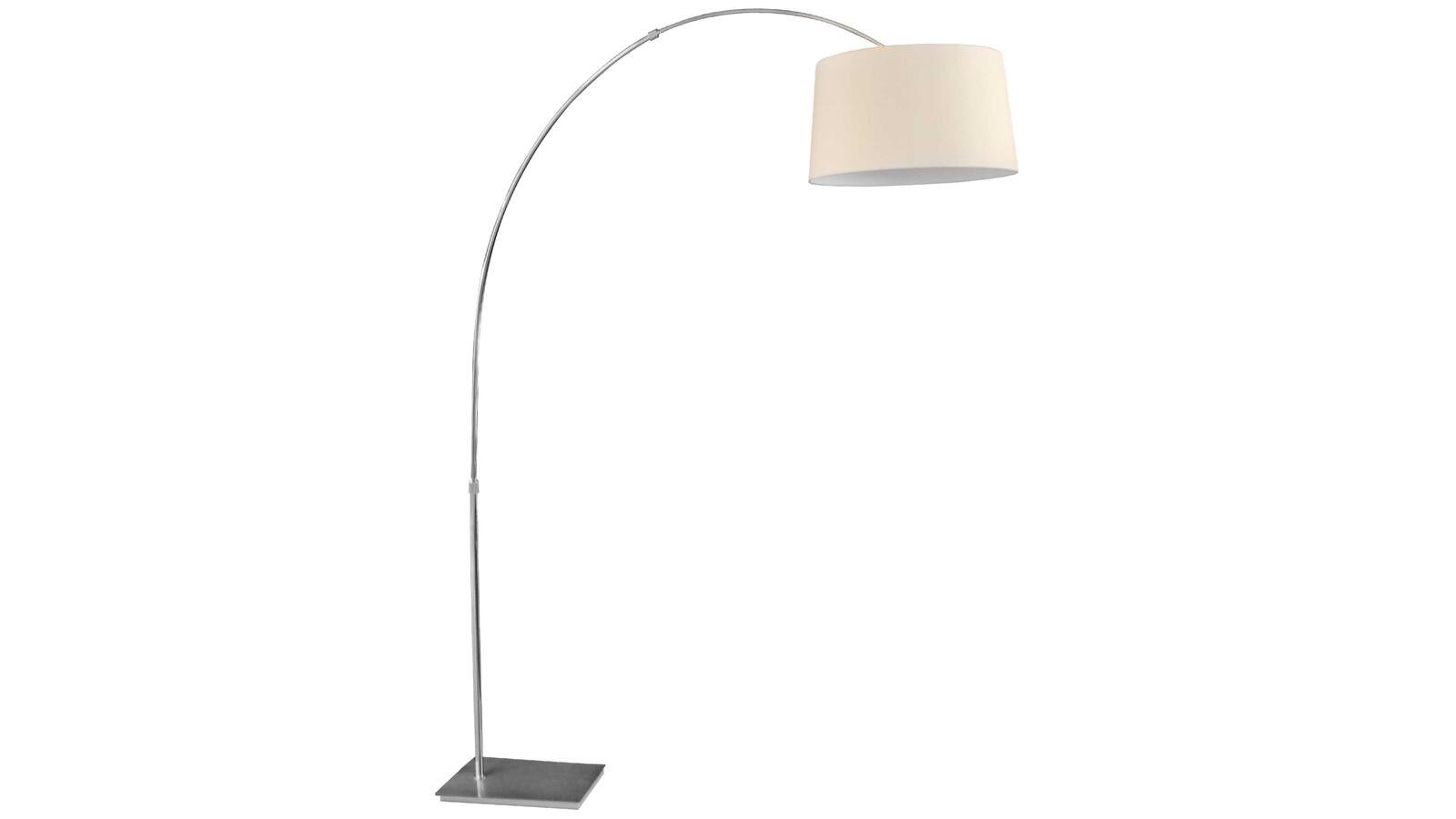 Interliving Bogenleuchte Interliving-9301 in Nickel matt/Chrom, Schirm weiß