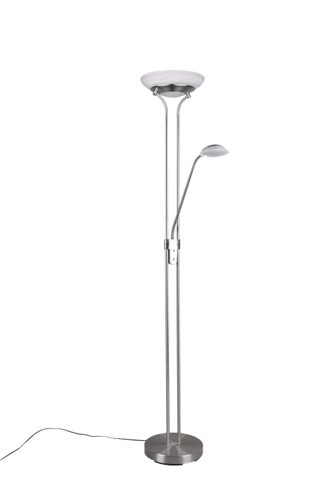Reality LED-Stehleuchte ORSON 1-flammig in Farbe Nickel matt, Glas alabasterfarbig Reality Leuchten LED-Stehleuchte ORSON in Nickel matt, Glas alabasterfarbig