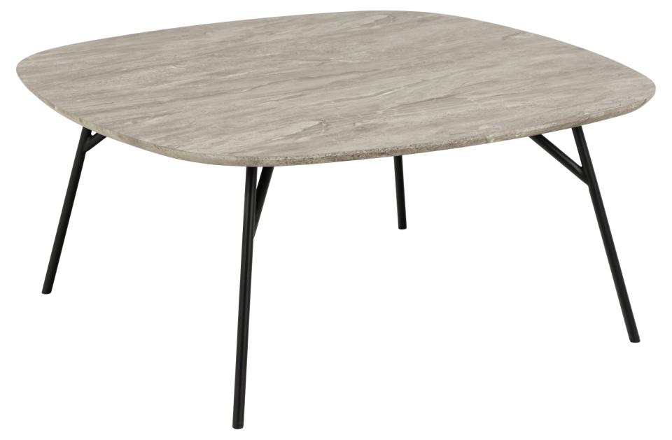 Couchtisch CARACAS in // Couchtisch // Marmoroptik // Stahlgestell schwarz matt // ca. 90x90 cm // Höhe ca. 40 cm, Kaffeetisch, Mobiliar, Tabelle, Esstisch, Schreibtisch