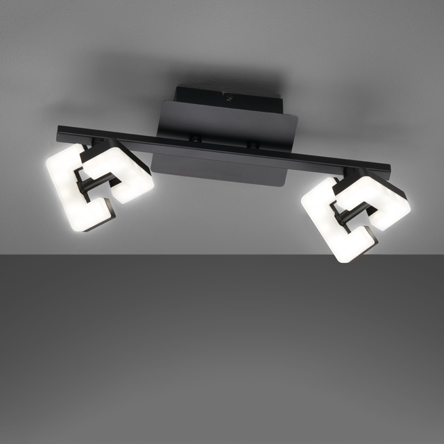Fischer & Honsel LED-Deckenleuchte RAY in Metall sandschwarz