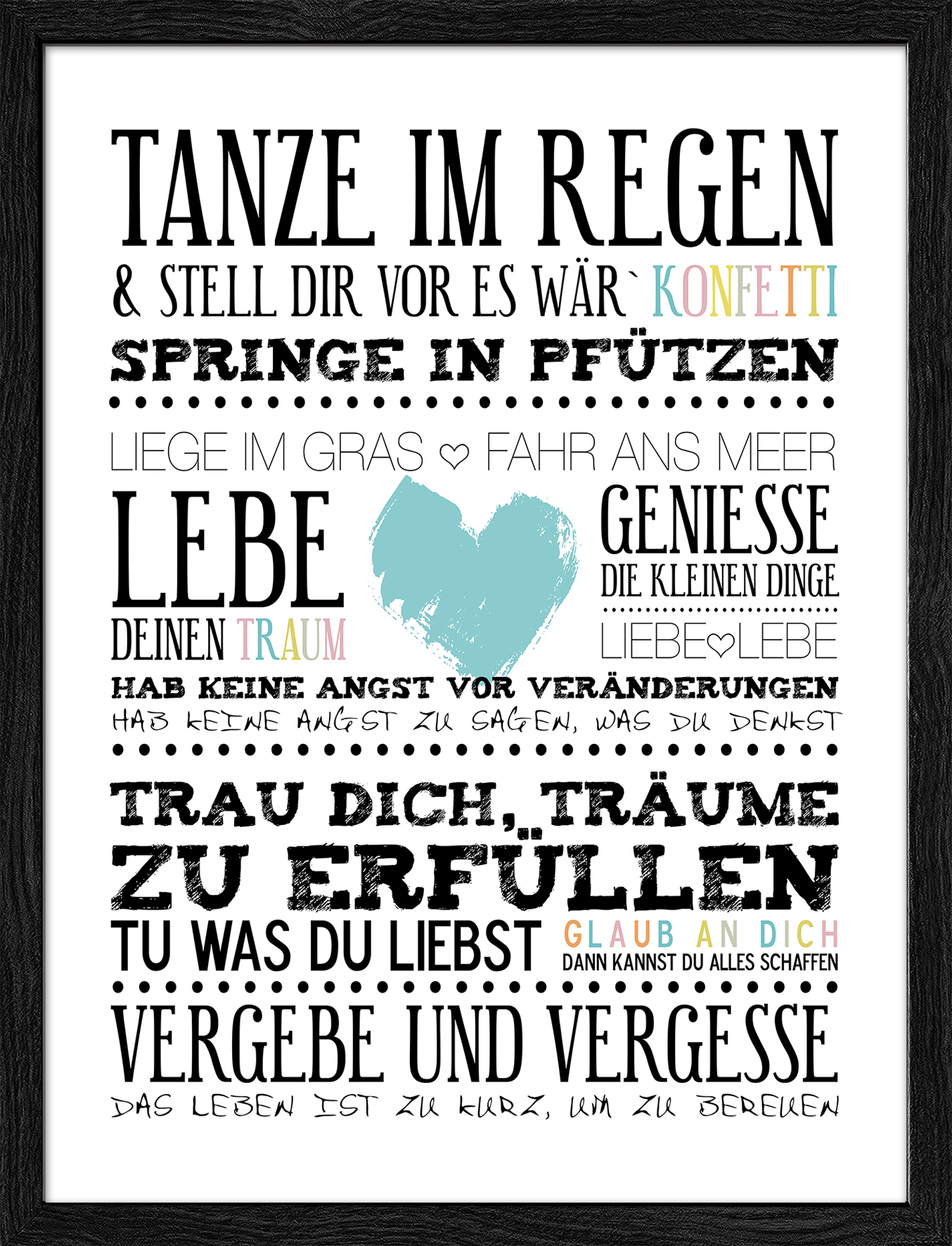 PRO ART Framed-Art Slim Scandic 43x33cm Blue heart