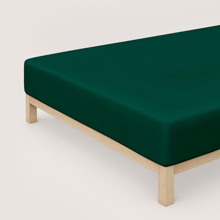 Schlafgut Pure Boxspring Spannbettlaken ca. 140x200-160x220cm in Farbe Green Deep