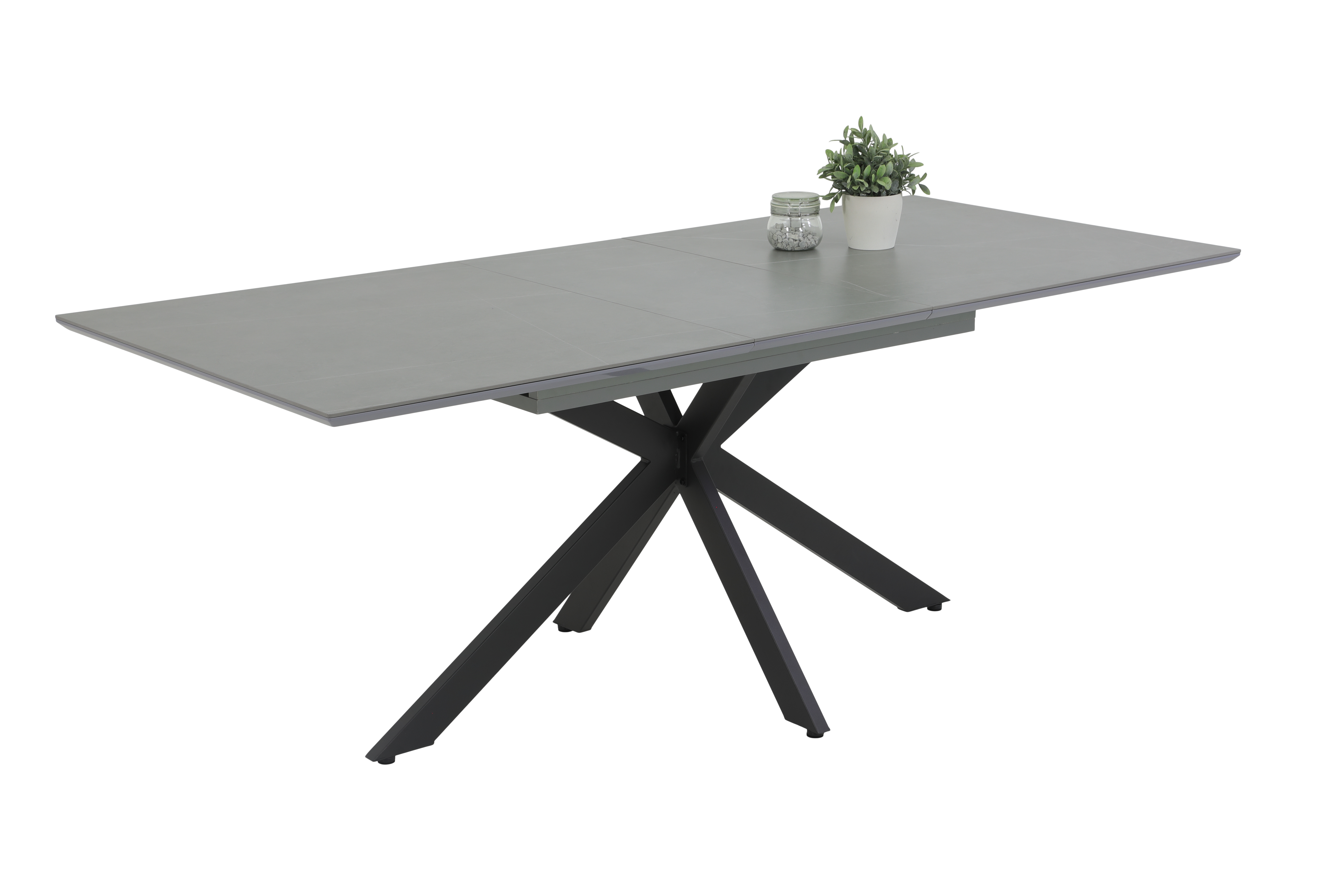 Ausziehtisch in Marmoroptik grau matt 65/28