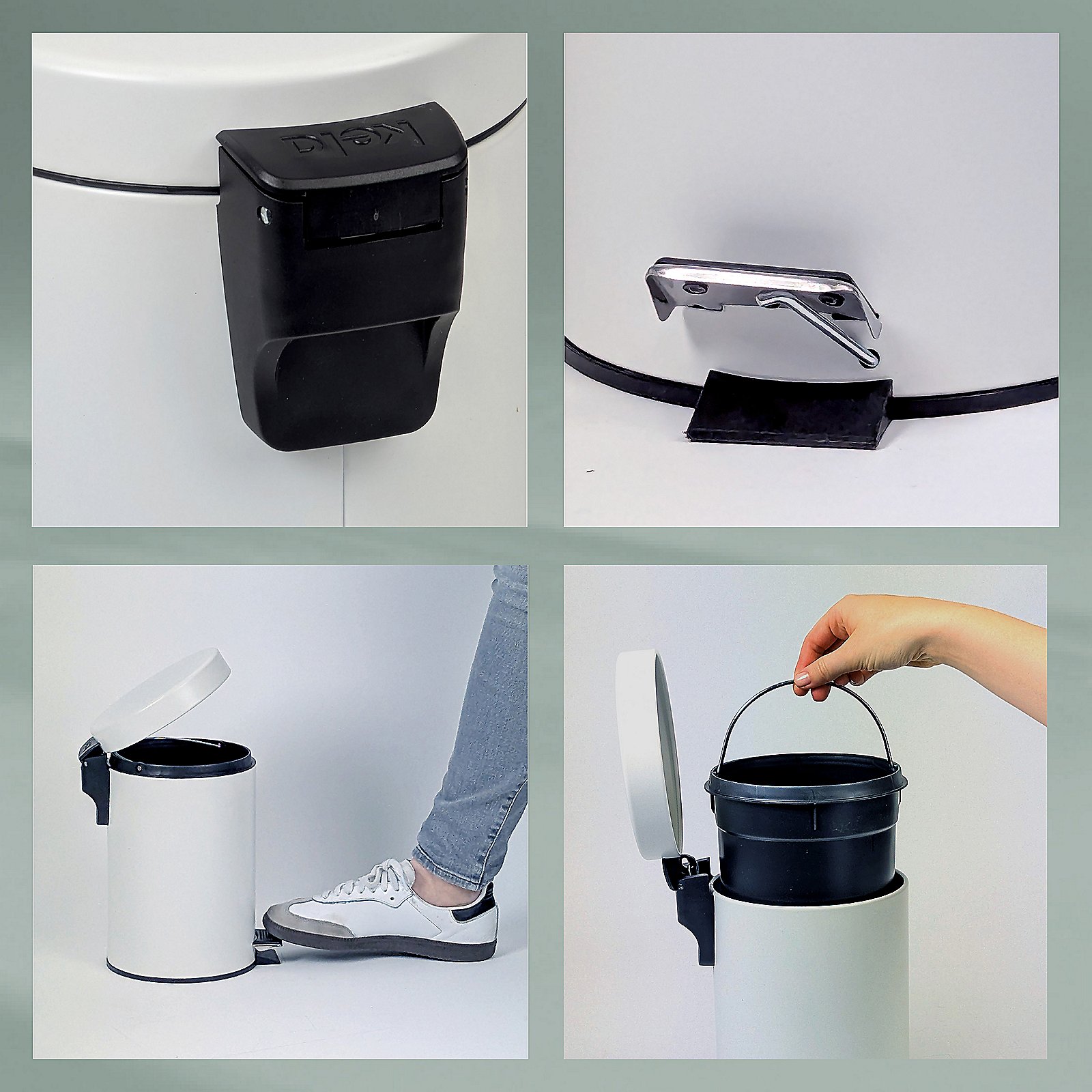 Kela Kosmetikeimer Monaco ROSE in Metall weiß 26cm 17cm 3l