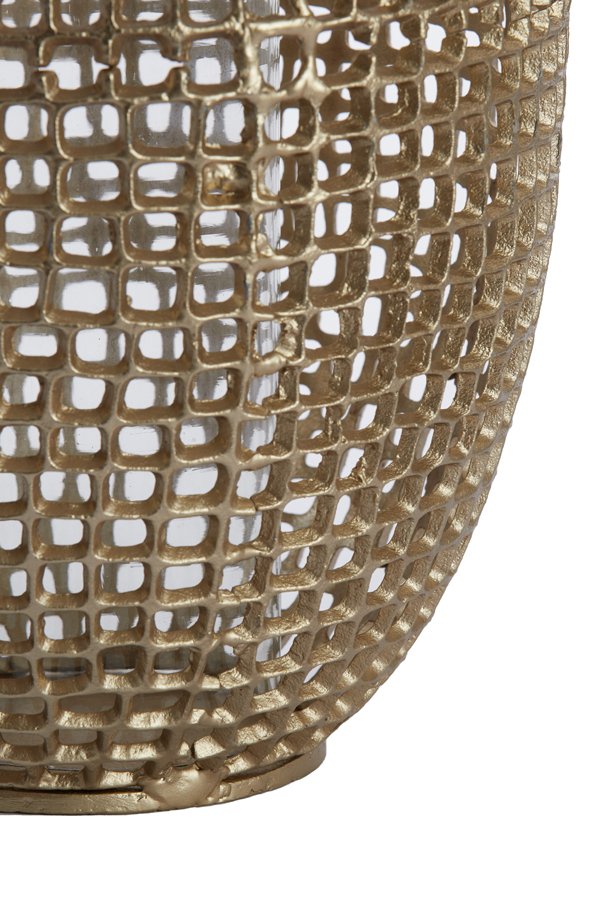 Windlicht MARCIO in antik gold, Glas klar