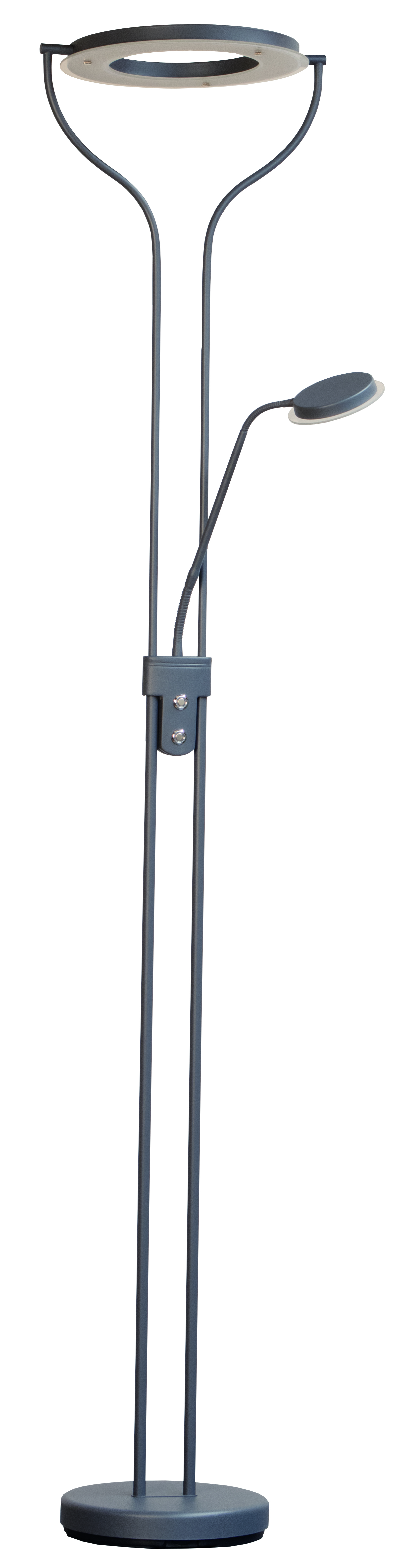 Fischer & Honsel LED-Stehleuchte DAVOS 1-flammig in Farbe Metall sandgrau, stehleuchte, leselampe, metal, dunkelgrau, eckig