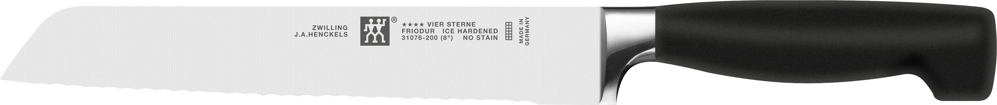 Zwilling Brotmesser VIER STERNE 20cm in Farbe Metallfarben/schwarz