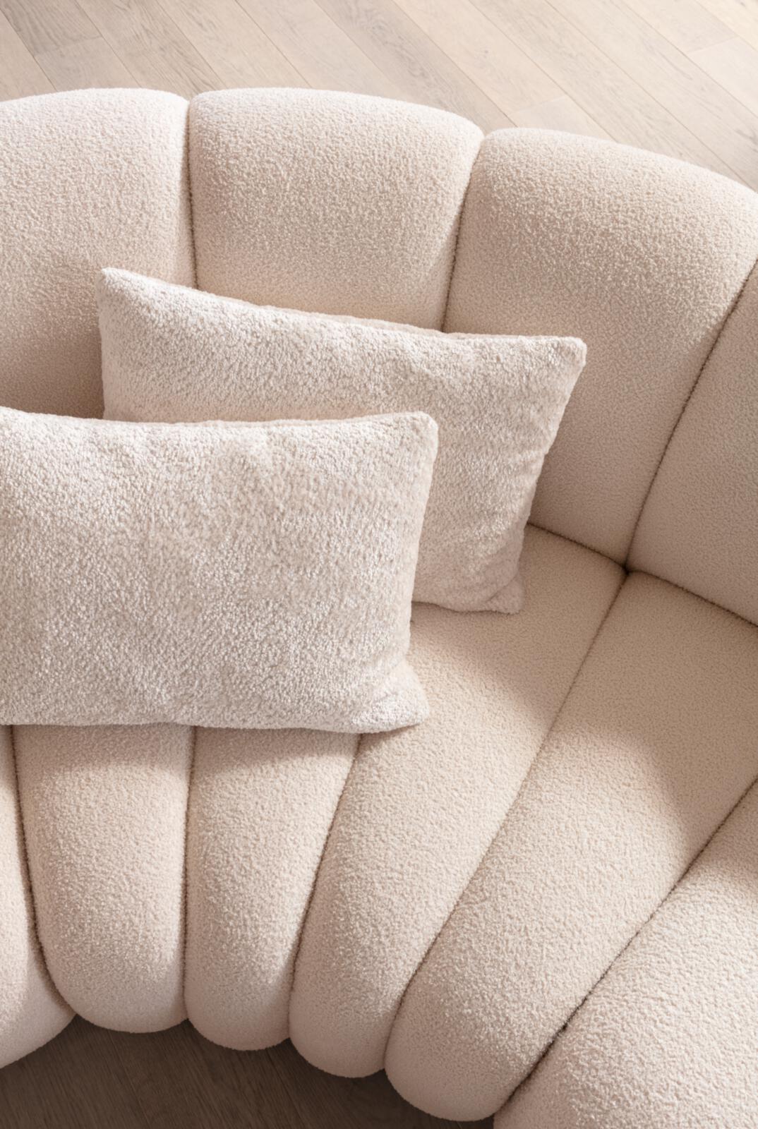 Rundecke ca. B290 T290 cm in Stoff 306/55 weiß, Kissen, Dekoration für Zuhause, Couch, Mobiliar