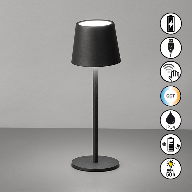 FH Lighting LED-Tischleuchte ROXI in Metall sandschwarz FH Lighting LED-Tischleuchte ROXI in Metall sandschwarz, Lampe, Lampenschirm, Tischlampe